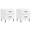 vidaXL Nachtkastje met lade 2 pcs Hoogglans Wit 43 x 34,5 x 47,5 cm