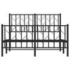 vidaXL Bedframe met hoofd- en voeteneinde metaal zwart 120x200 cm