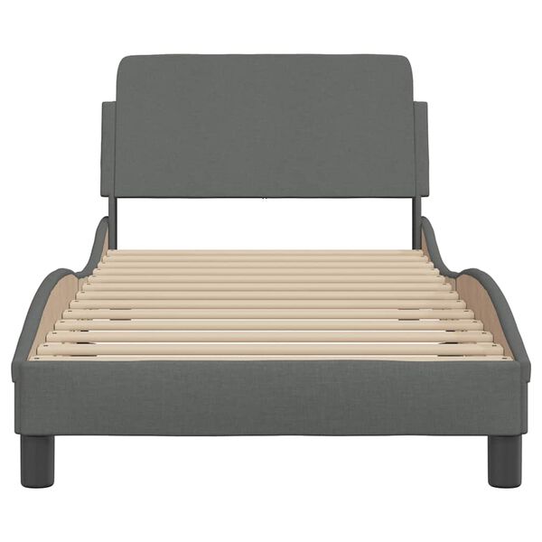 vidaXL Bedframe "Dover" 90x200 cm stof donkergrijs