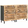vidaXL Opslagkasten 2 st 120 x 33 x 75 cm Massief Mango Hout