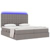 vidaXL Bed met LED-striplichten met hoofdeinde Taupe 180 x 200 cm Stof