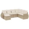 vidaXL 7-delige Loungeset met kussens poly rattan beige