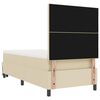 vidaXL Boxspringbed met matras met hoofdeinde Cr&egrave;me 100 x 200 cm Stof