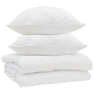 vidaXL Dekbed met kussen 3 pcs Wit Microfibre