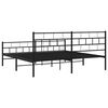 vidaXL Bedframe met hoofd- en voeteneinde metaal zwart 200x200 cm