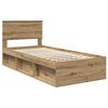 vidaXL Bedframe Ambachtelijk eiken 90 x 190 cm Massief grenenhout