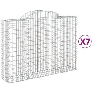 vidaXL Schanskorven 7 st gewelfd 200x50x140/160 cm ijzer