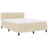 vidaXL Boxspringbed met matras met hoofdeinde Cr&egrave;me 140 x 190 cm Stof