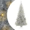 vidaXL Kerstboom met ledverlichting zilver 180 cm PET en staal