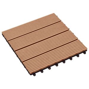 vidaXL Terras Tegel 11 pcs Teakhout 30 x 30 cm WPC
