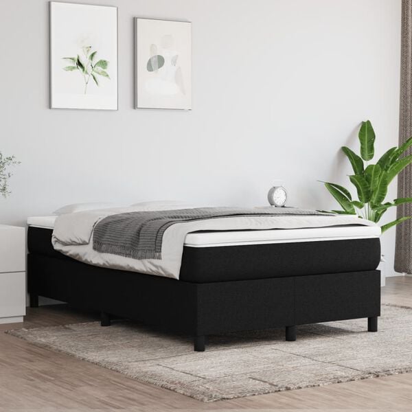 vidaXL Boxspring met matras stof zwart 120x190 cm