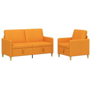 vidaXL Bankenset met opbergruimte 2 pcs Donkergeel Polyester
