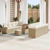 vidaXL Tuin Sofa Set met opslag 11 pcs Beige Poly riet