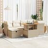 vidaXL 7-delige Loungeset met kussens poly rattan acacia beige