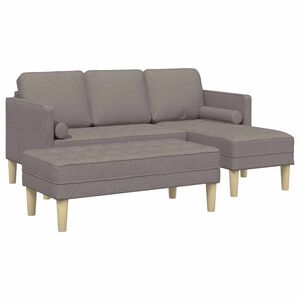 vidaXL Bankstel 2 st Taupe Polyester