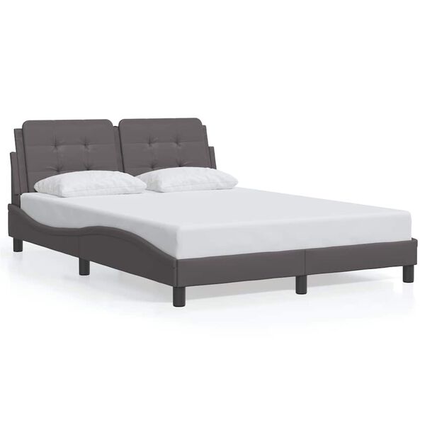 vidaXL Bedframe zonder matras "Zadar" kunstleer grijs 120x200 cm