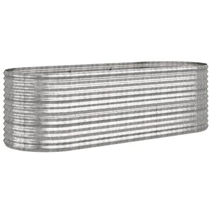 vidaXL Plantenbak 224x80x68 cm gegalvaniseerd staal zilverkleurig