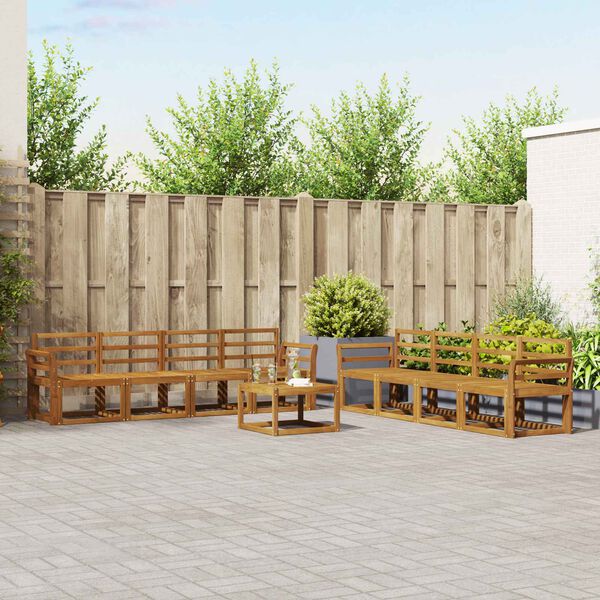 vidaXL Buiten bankenset 9 pcs Naturel Massief Acaciahout