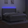 vidaXL Boxspring met matras en LED stof lichtgrijs 160x200 cm