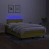 vidaXL Boxspring met matras en LED stof groen 120x200 cm