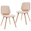 vidaXL Eetkamerstoelen 2 st kunstleer cr&egrave;me