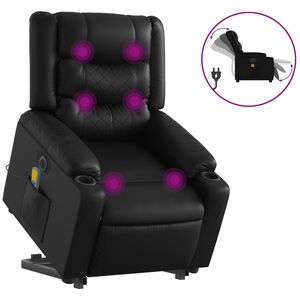 vidaXL Sta-op-massagestoel elektrisch kunstleer zwart