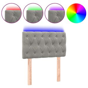 vidaXL Hoofdbord LED 80x7x78/88 cm fluweel lichtgrijs