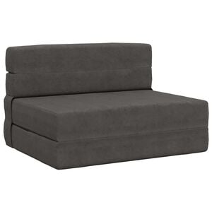 vidaXL Vouwbare Bankbed Donkergrijs 70 x 80 x 60 cm Stof
