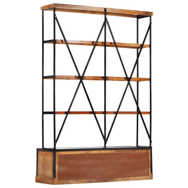 vidaXL Boekenkast 4-laags met 6 lades 122x36x181 cm massief mangohout