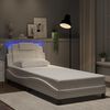 vidaXL Bedframe "Viana" met LED zonder matras wit 90x190 cm