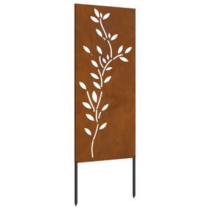 vidaXL Tuin Privacy Screen Bloemen Roestig 50 x 140 cm weervast staal