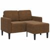 vidaXL 2-zitsbank met chaise longue L-vormig bruin 125 cm kunstleer