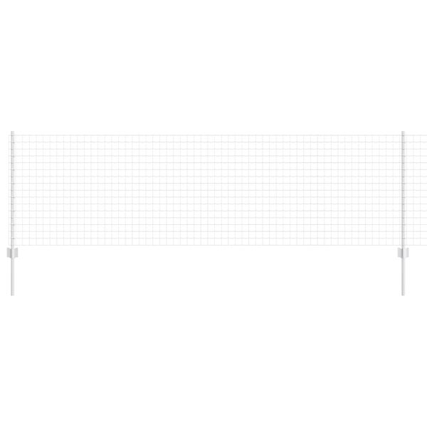 vidaXL Hek met Paal Zilver 0,8 x 25 m Staal