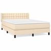 vidaXL Boxspring met matras stof cr&egrave;mekleurig 140x200 cm