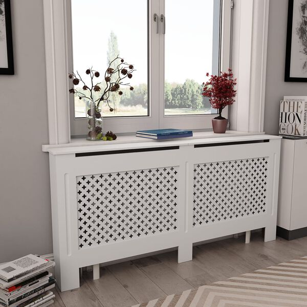 vidaXL Radiatorombouwen 2 st 172x19x81,5 cm MDF wit