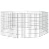 vidaXL Dierenverblijf 8 panelen 54x60 cm gegalvaniseerd ijzer