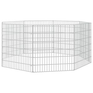 vidaXL Dierenverblijf 8 panelen 54x60 cm gegalvaniseerd ijzer