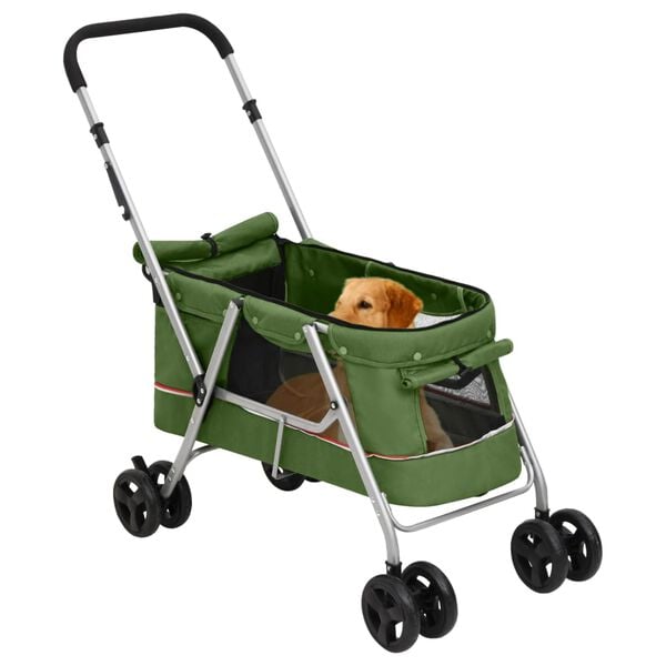 vidaXL Hondenwagen inklapbaar 100x49x96 cm linnenstof groen