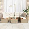 vidaXL Tuin Sofa Set met kussen met opslag 6 pcs Beige Poly riet