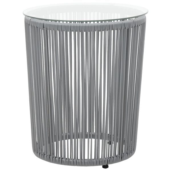 vidaXL 3-delige Bistroset met kussens PE-rattan grijs