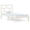 vidaXL Bedframe massief hout wit 75x190 cm