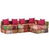 vidaXL Poef vierzits modulair stof patchwork