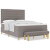 vidaXL Boxspring bed met hoofdeinde Taupe 200 x 140 cm Stof