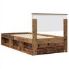 vidaXL Bedframe met hoofdeinde Oudhout 90 x 190 cm Bewerkt hout