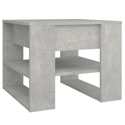 vidaXL Salontafel 55,5x55x45 cm bewerkt hout betongrijs