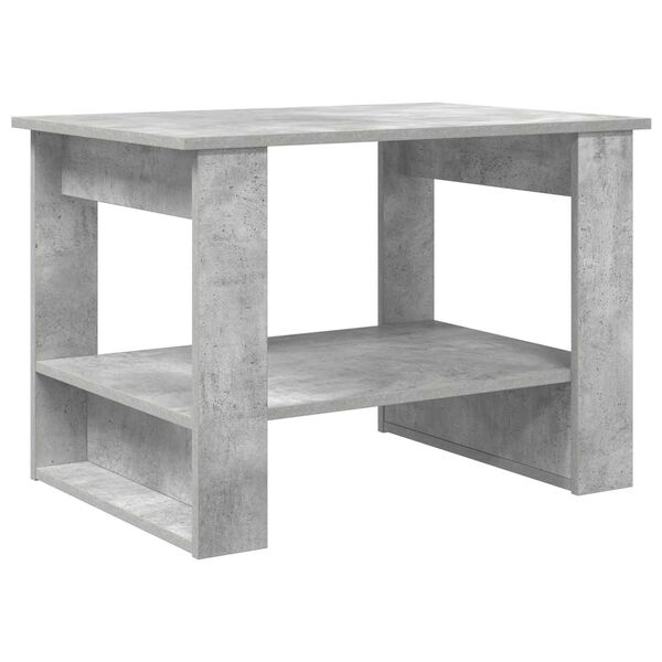 vidaXL Salontafel Beton Grijs 72 x 50 x 50 cm Bewerkt hout