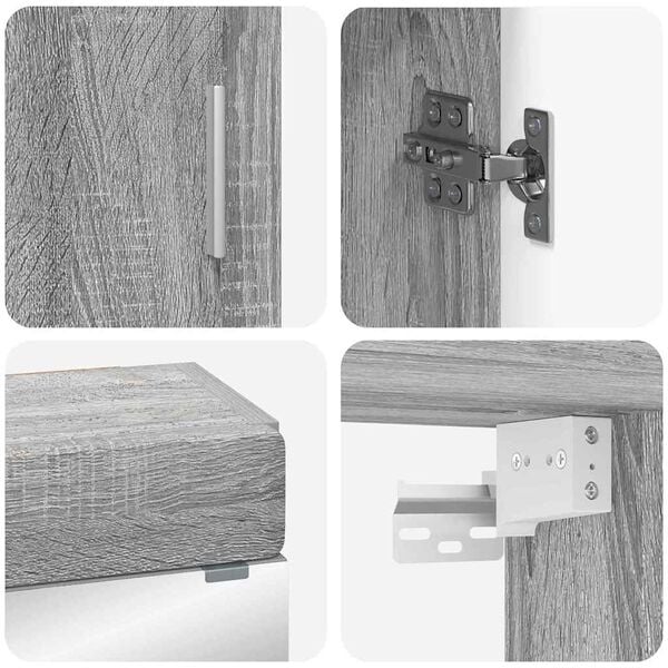 vidaXL Badkamermeubelset met plank TULUM Grijs Sonoma Bewerkt hout