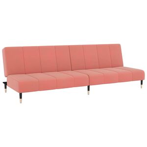 vidaXL Slaapbank 2-zits fluweel roze