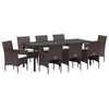 vidaXL Tuin eettafelset 9 st Bruin poly rattan