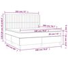 vidaXL Boxspring met matras en LED stof lichtgrijs 180x200 cm